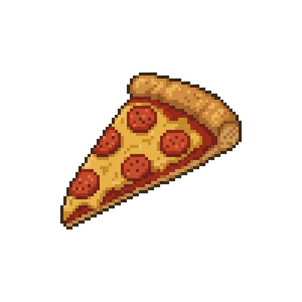 A Flying Hot Pizza Slice