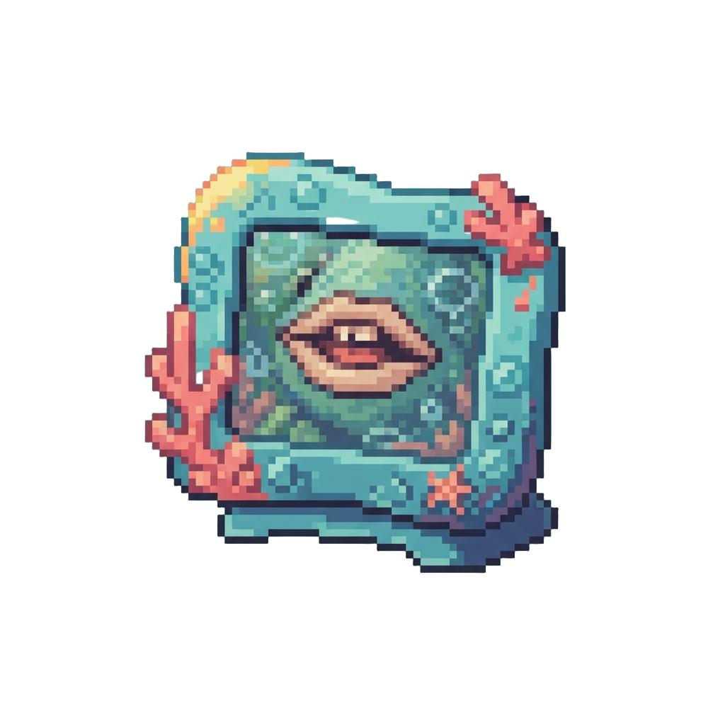 A Funny Underwater Mouth Photo Frame Blur