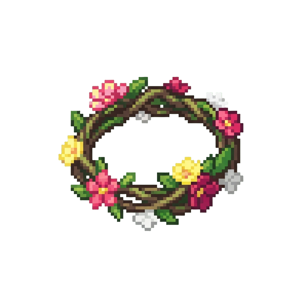 Posing with Flower Garlands in the Photo