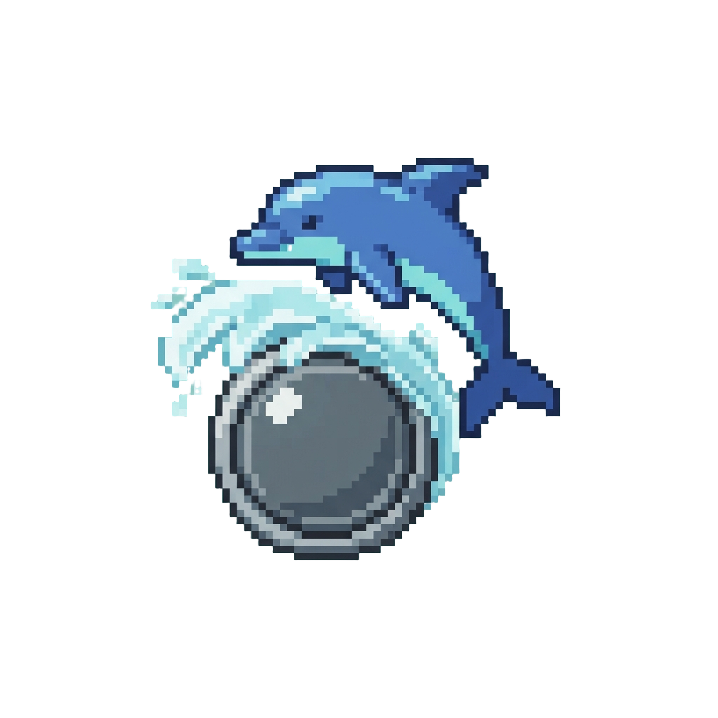 The Dolphin Splashing a Big Wave Over the Lens