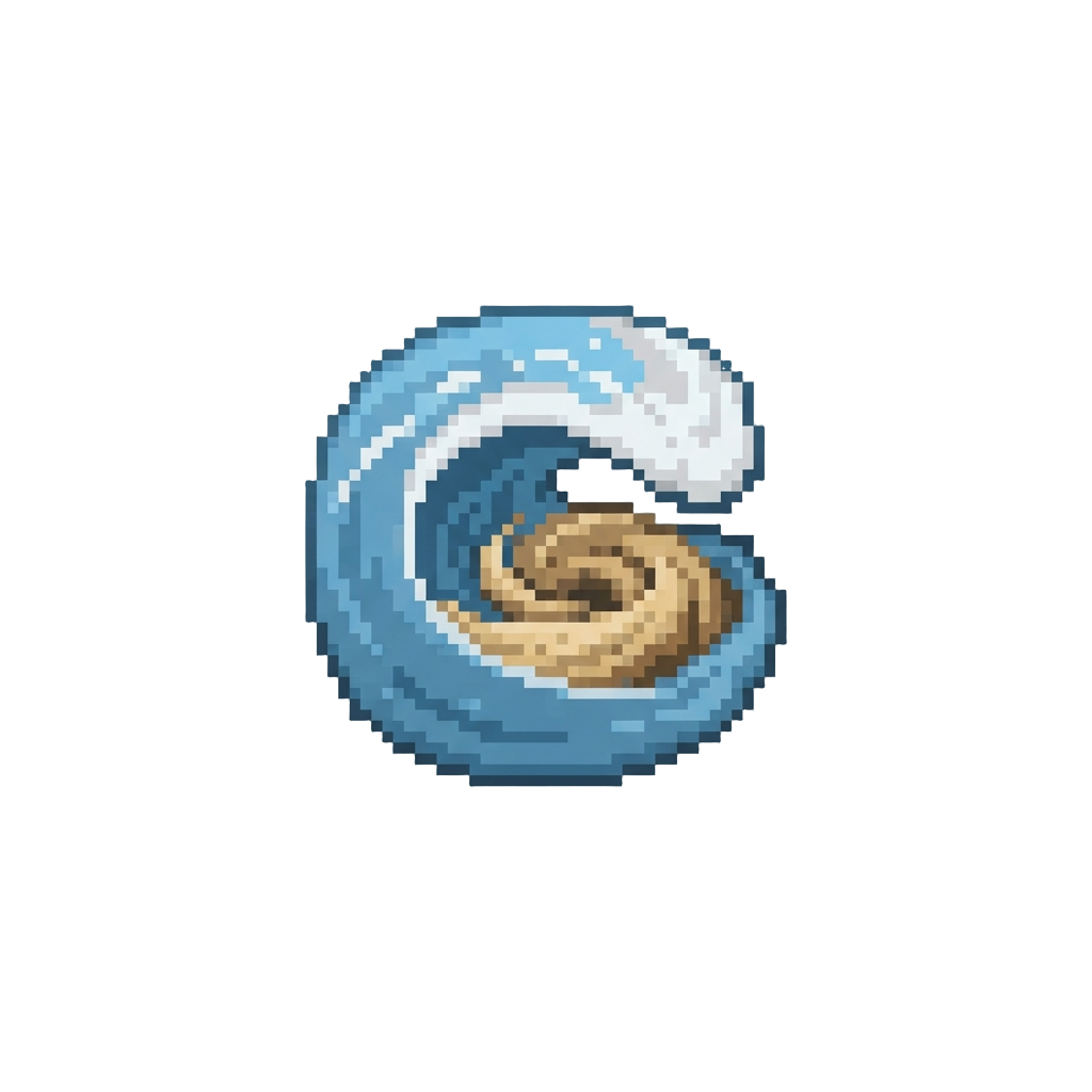 A Photo Showing a Tiny Swirl of Sand Under the Wave