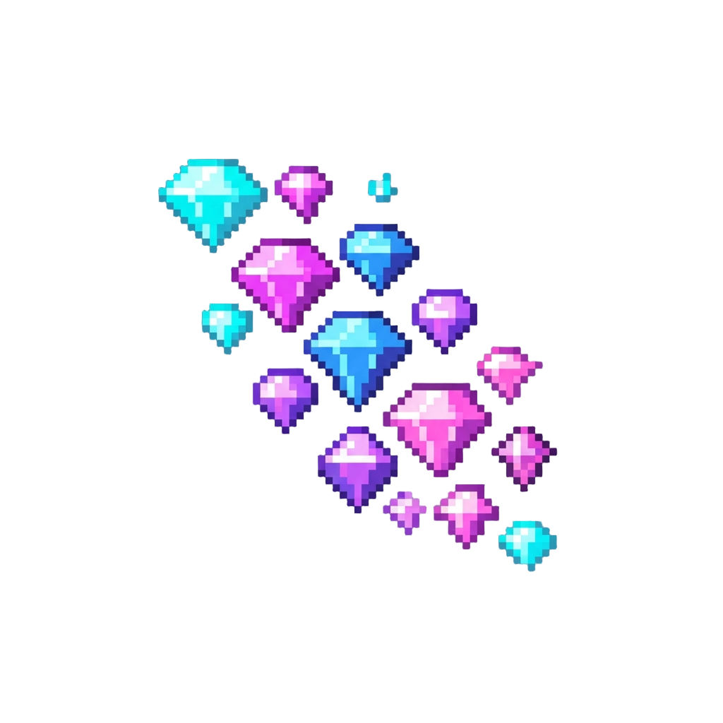 A Rain of Sparkling Neon Diamonds