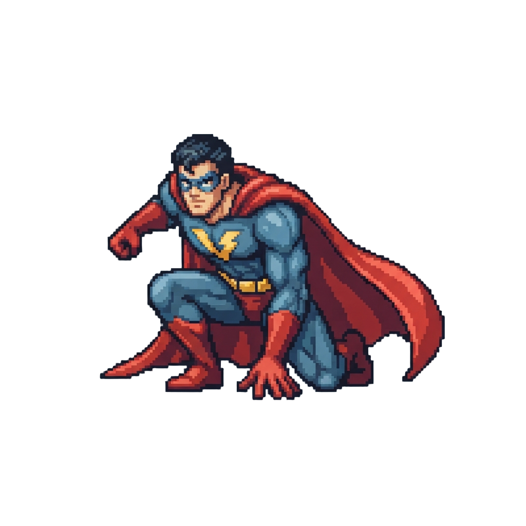 A Dramatic Superhero Landing Crouch