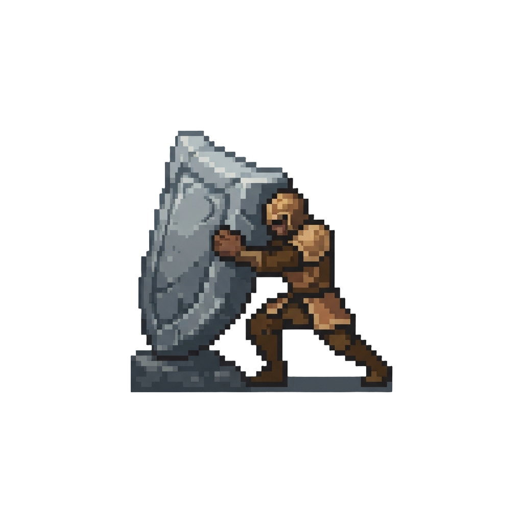 A Horse Stance Thrust Erecting a Huge Shield of Stone