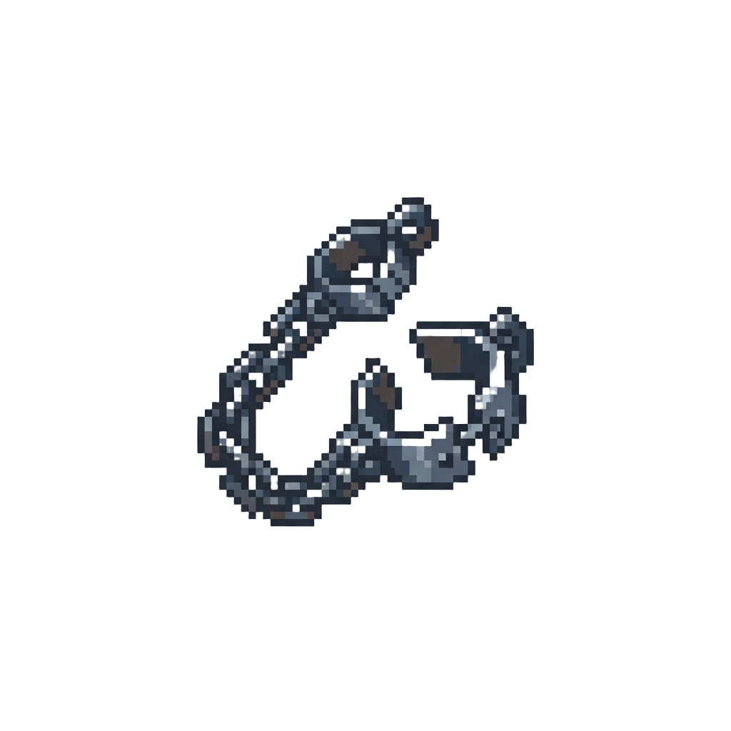 Metal Chains and Plates Hovering and Launching Forward As Shackles