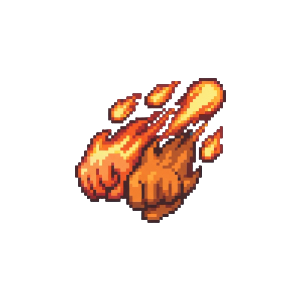 A Series of Rapid Fiery Punches Launching Flaming Blasts