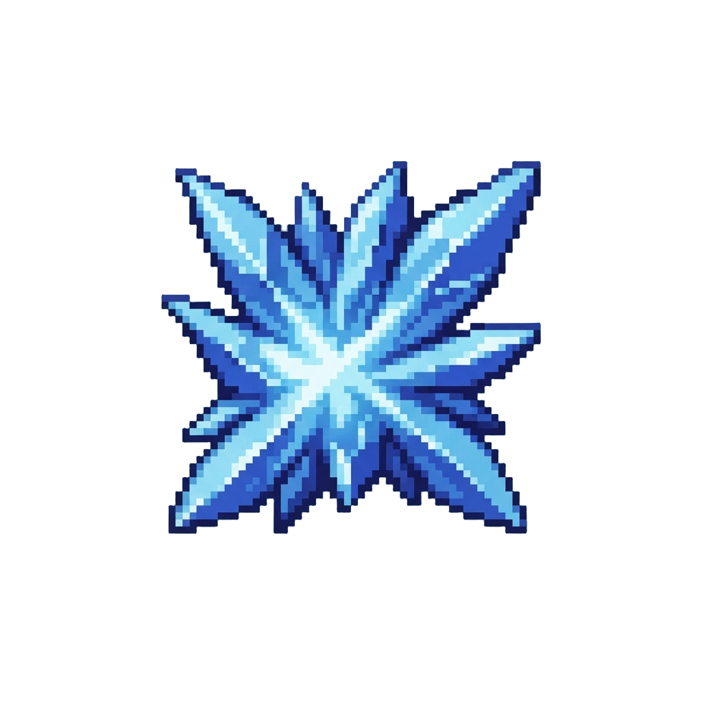 A Shimmering Blue Crystal Flash Explosion