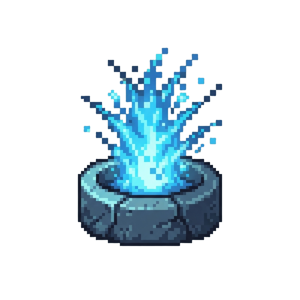 A Bright Fountain of Glowing Blue Sparks