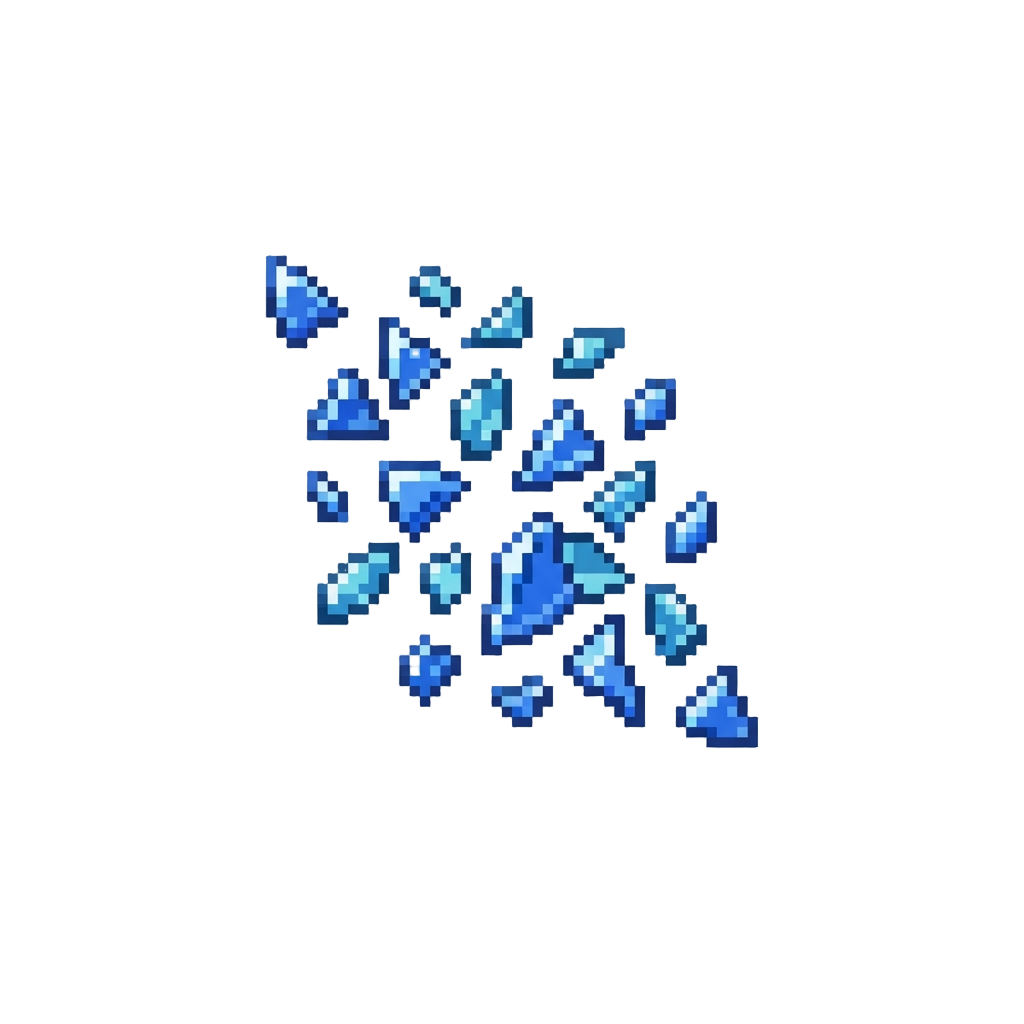 A Rain of Tiny Shimmering Blue Glass Flakes