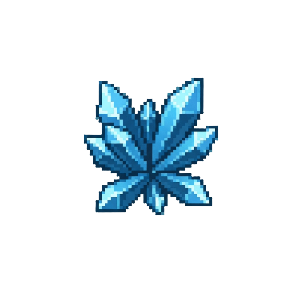 A Scattering of Glowing Blue Crystal Splinters