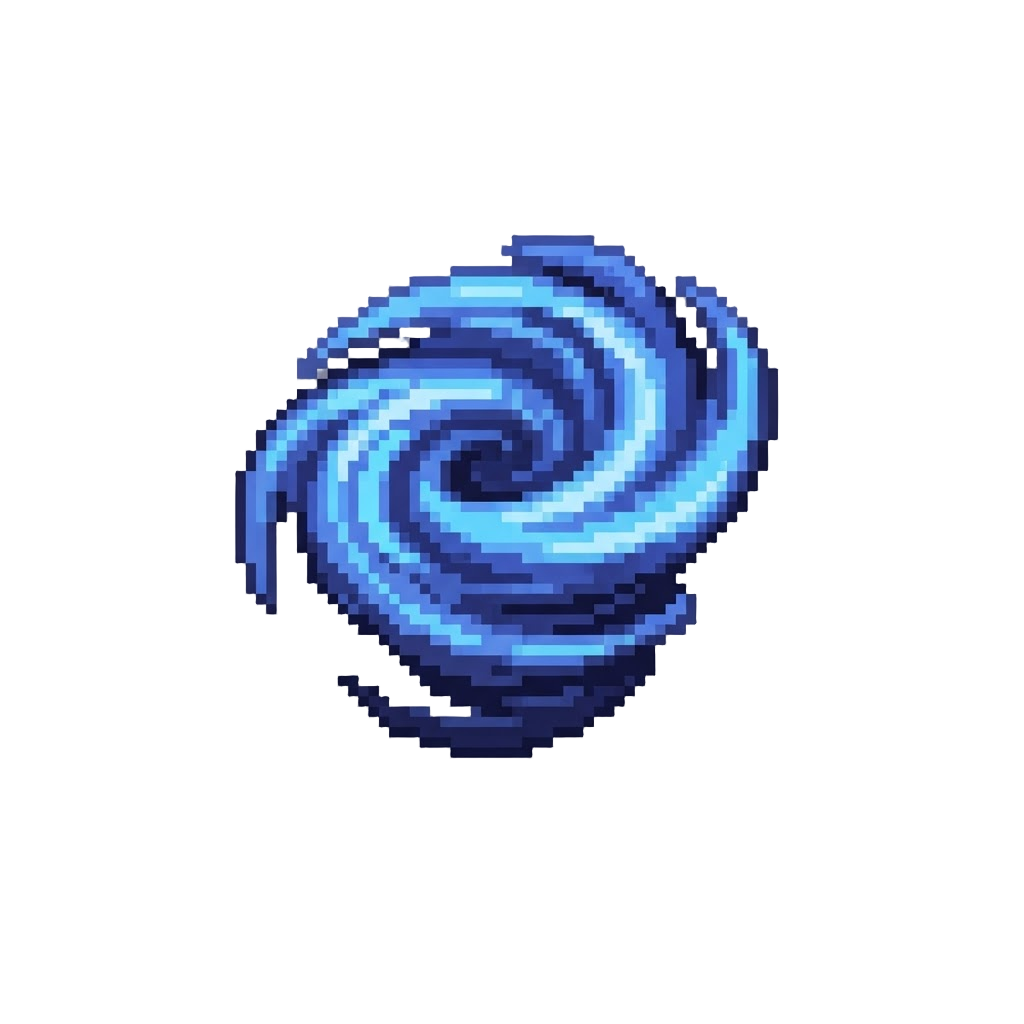 A Swirling Cosmic Blue Energy Vortex