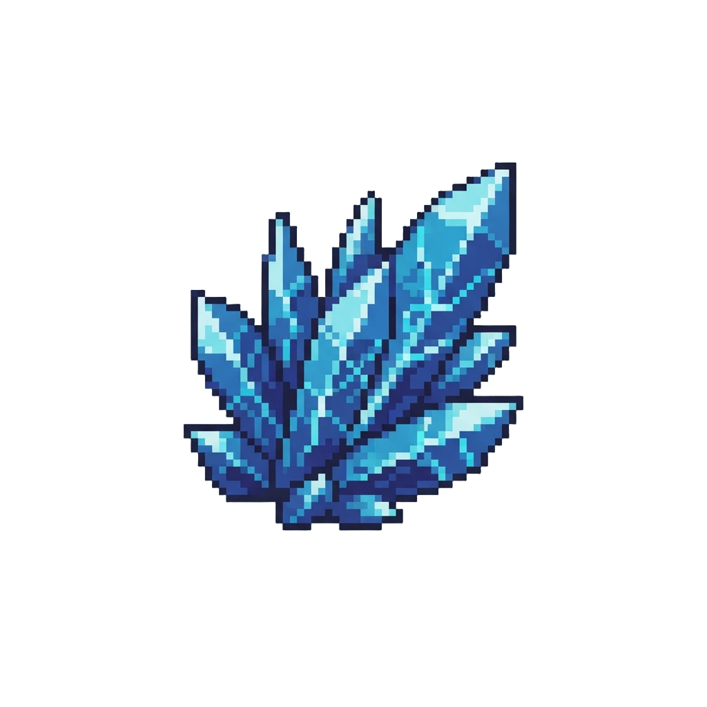 A Spray of Crackling Azure Crystal Shards