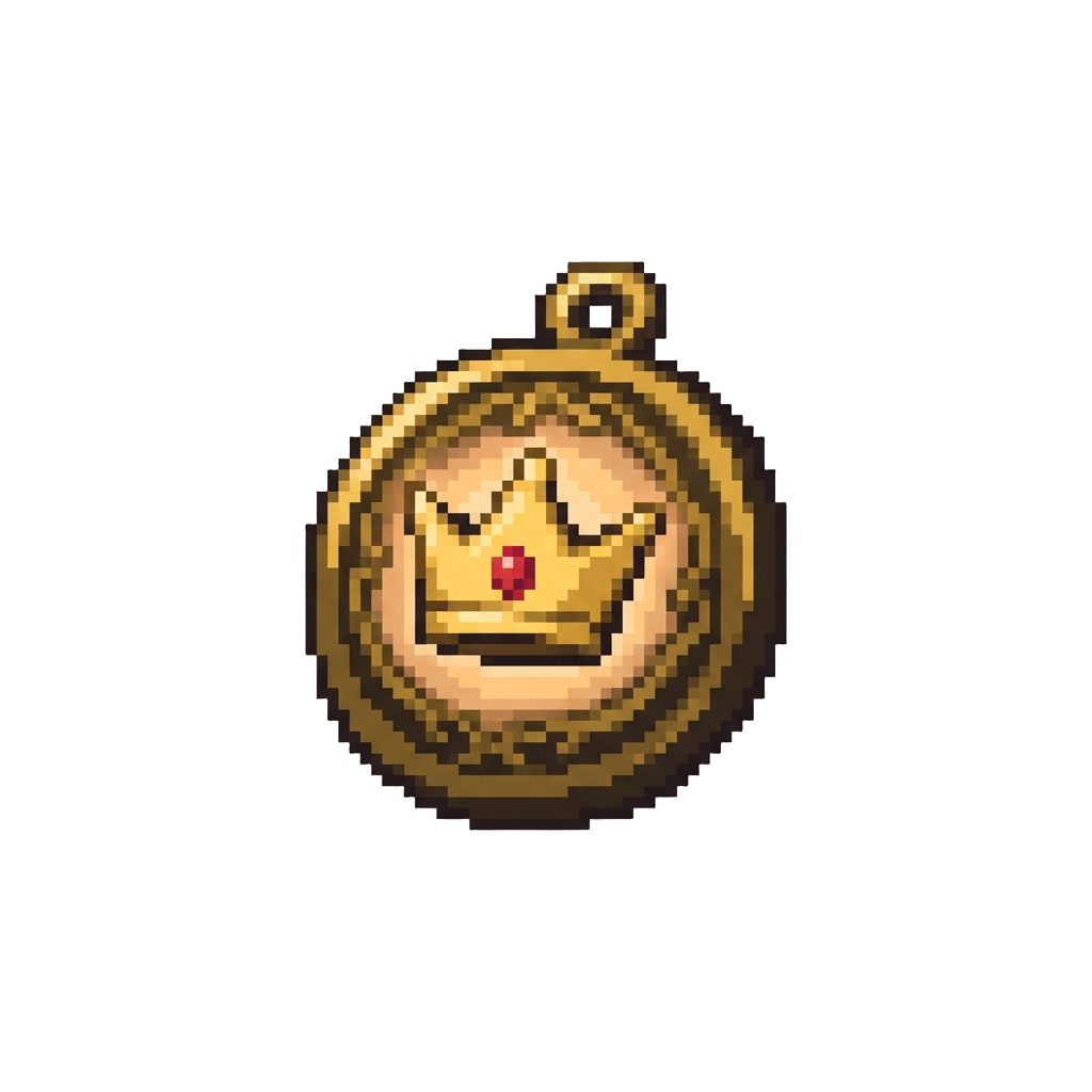 A Glowing Crown Badge on Screen