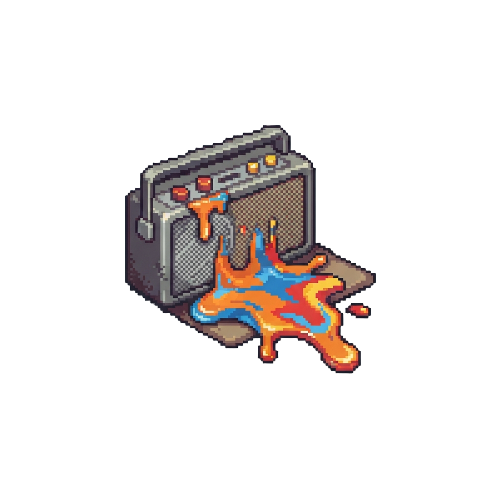 A Belly-flop Spill Sliding Off the Boombox Mat