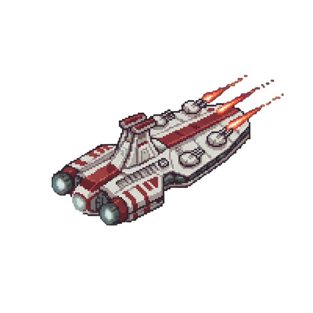 A Heavily Armed Republic Cruiser Firing Turbolasers