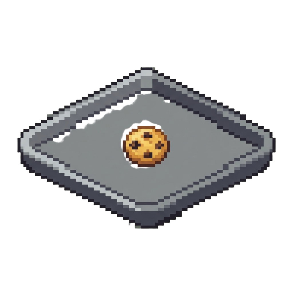 A Tiny Tiny Single Mini Cookie on an Giant Tray