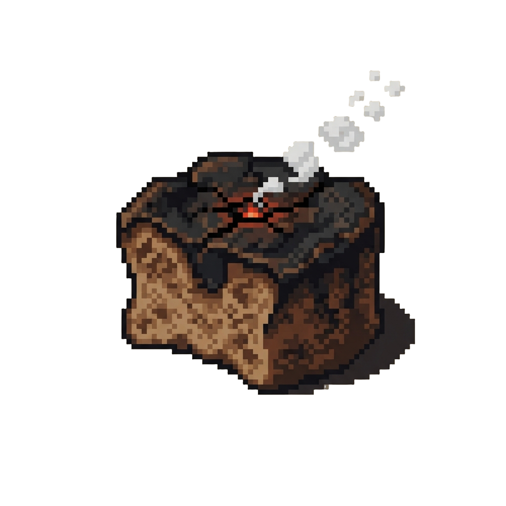 A Burnt Smoking Cake Stump