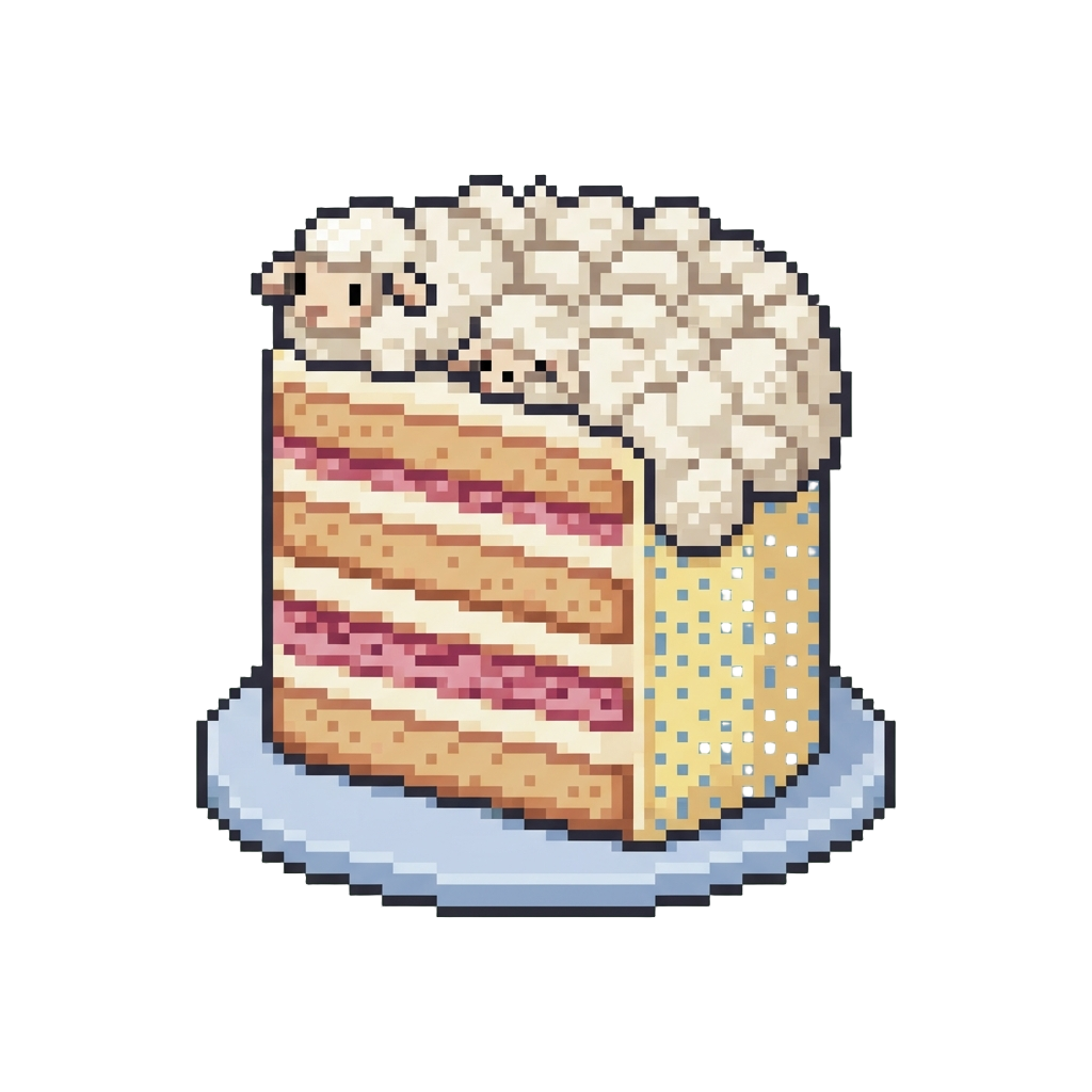 A Towering Layered Cake with Sheep Icing