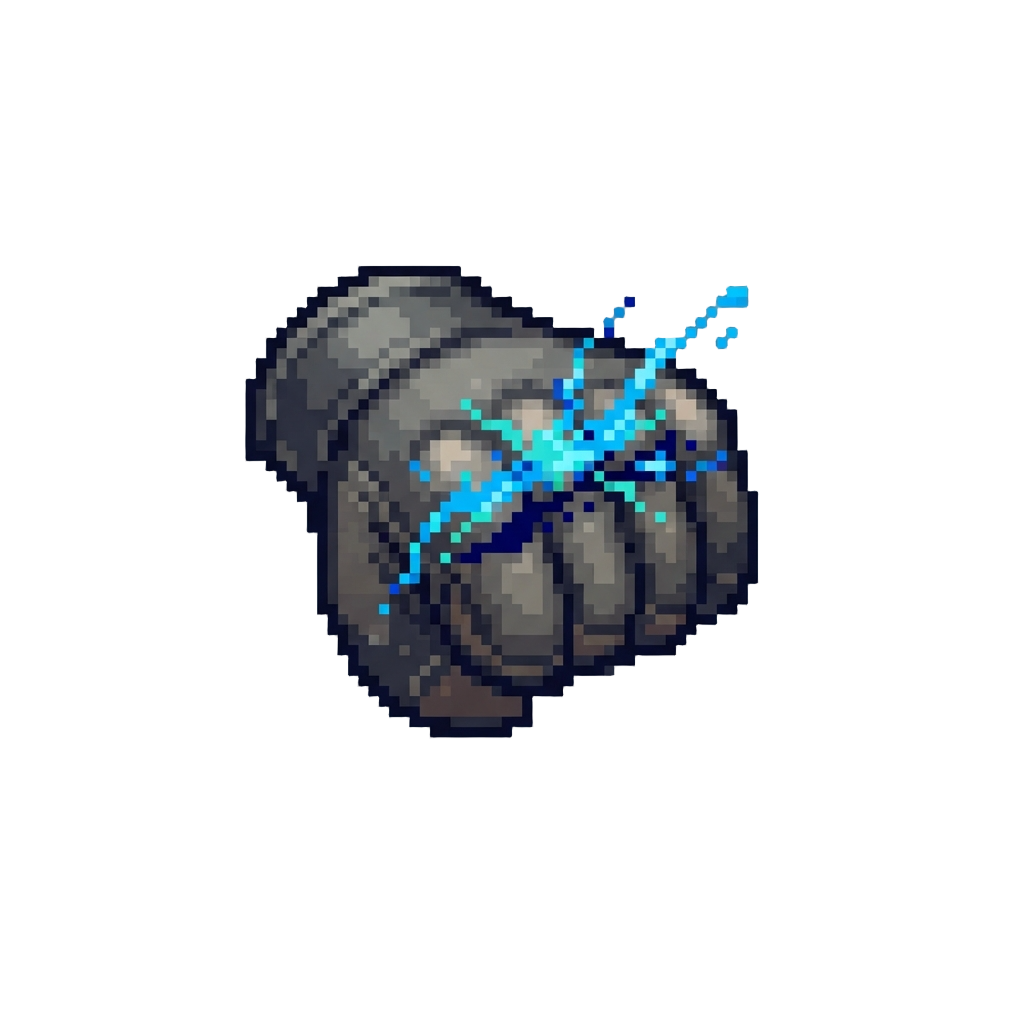A Modest Spray of Bright Blue Electrical Sparks Across the Knuckles