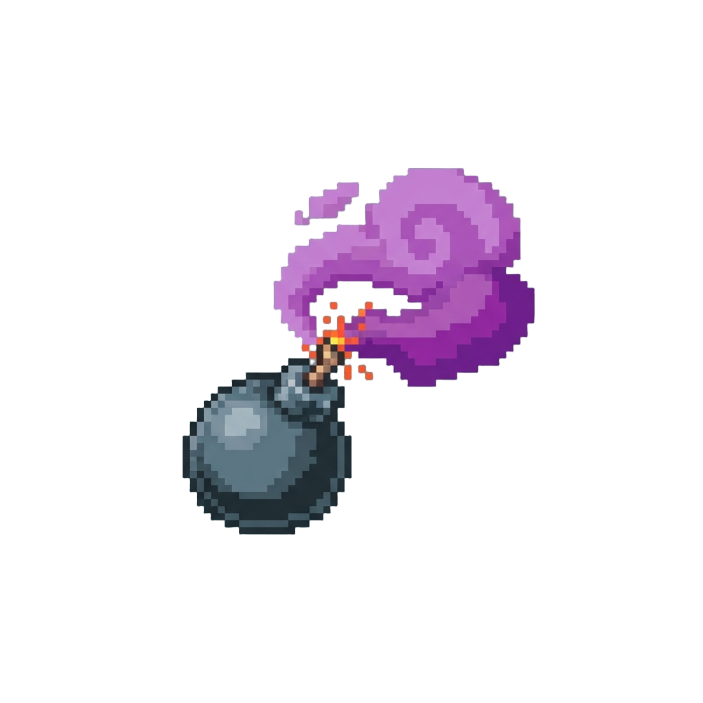 A Sputtering Smoke Bomb Releasing Purple Haze