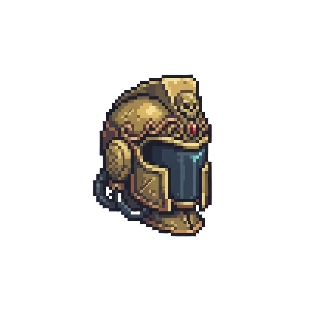 A Gilded Space Pirate Captain Helmet