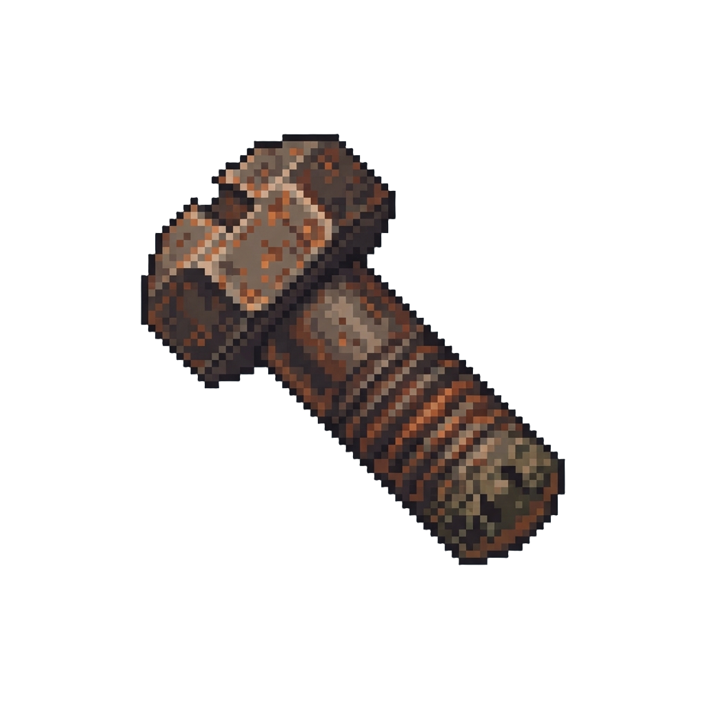A Rusted Ship Hull Bolt