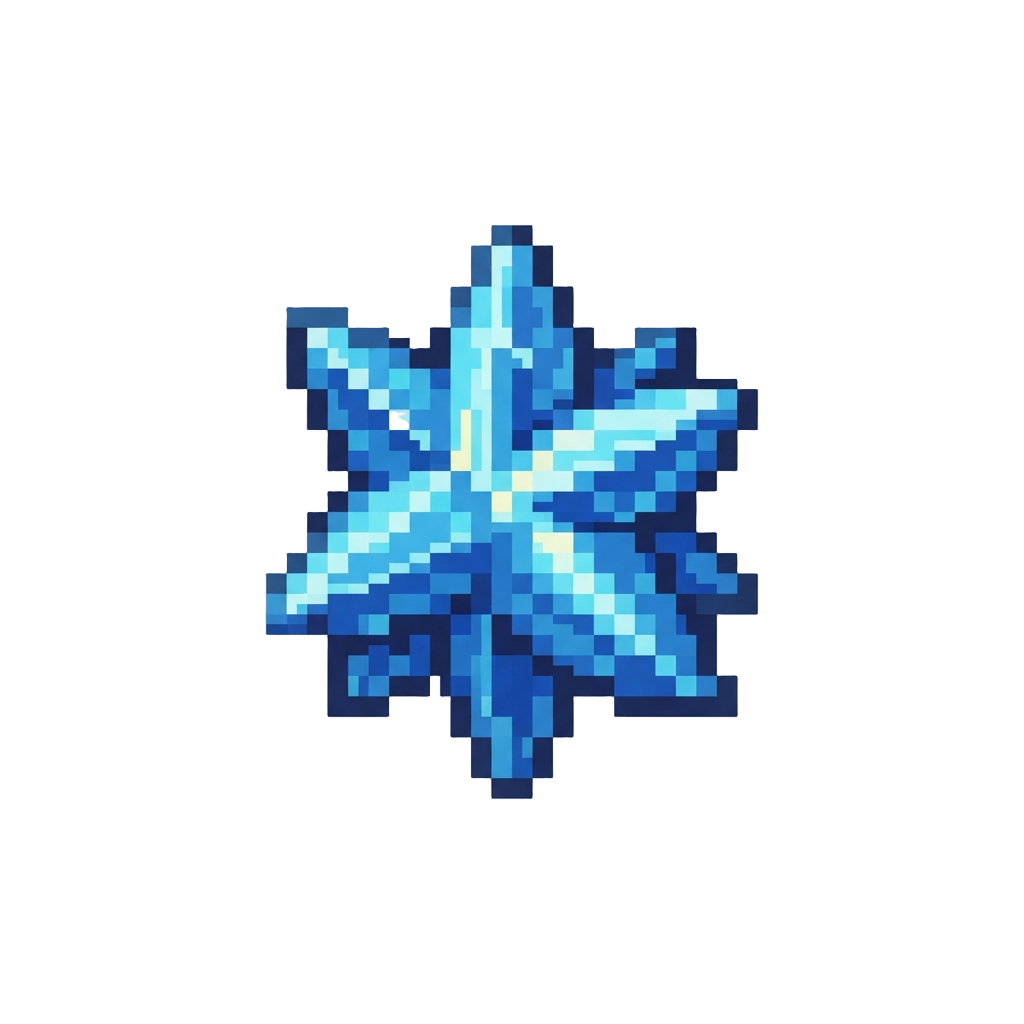 A Glowing Blue Crystal Star-core