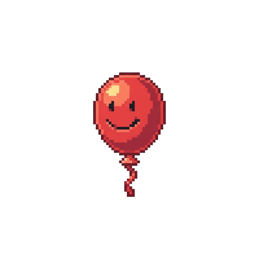 A Single Floating Balloon with a Smiley Face