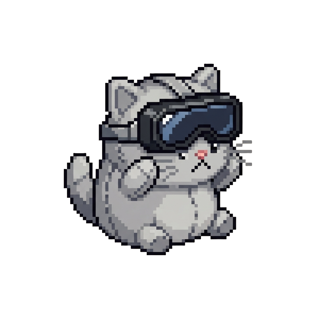 A Confused Plush Cat Wearing Vr Goggles