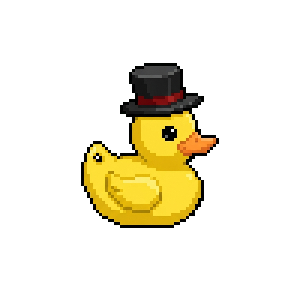 A Tiny Squeaking Rubber Duck Wearing a Top Hat