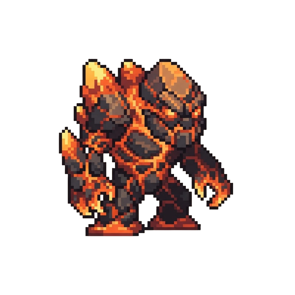 A Towering Fiery Magma Monster