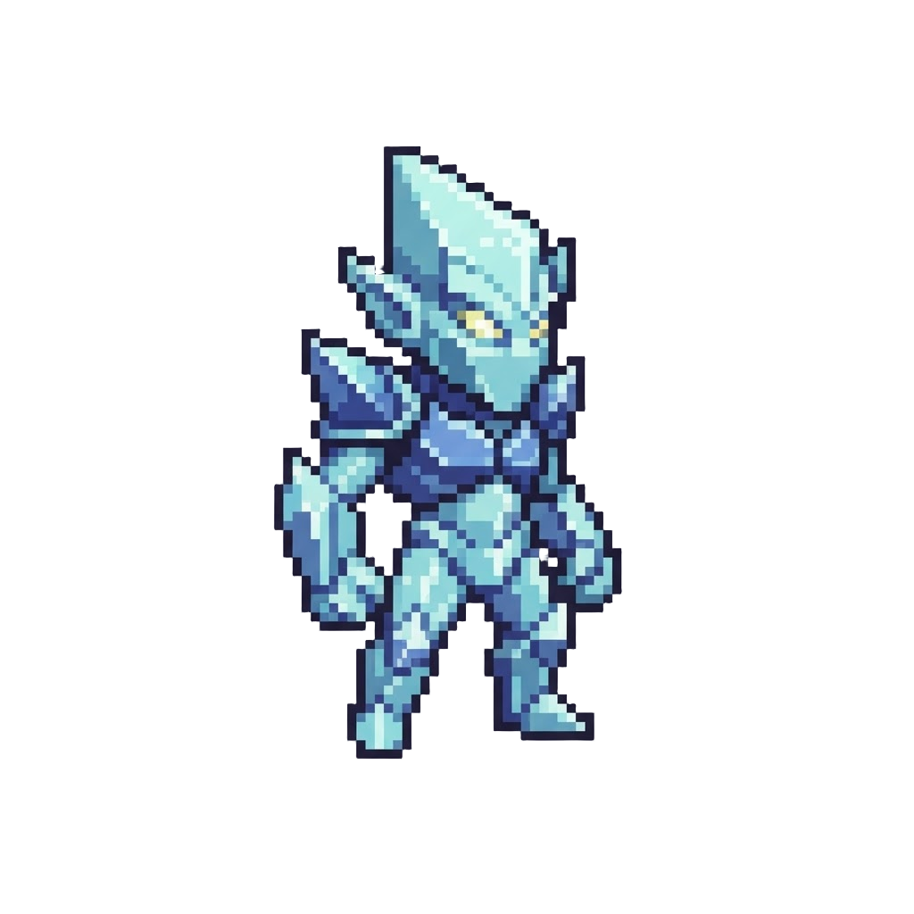 A Crystalline Diamond Alien Warrior