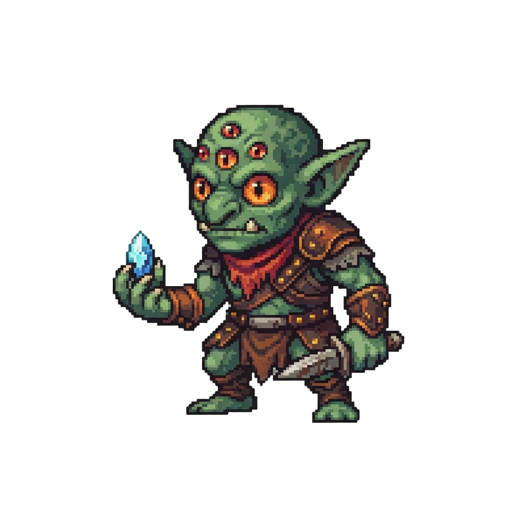 A Miniature Multi-eyed Goblin Alien