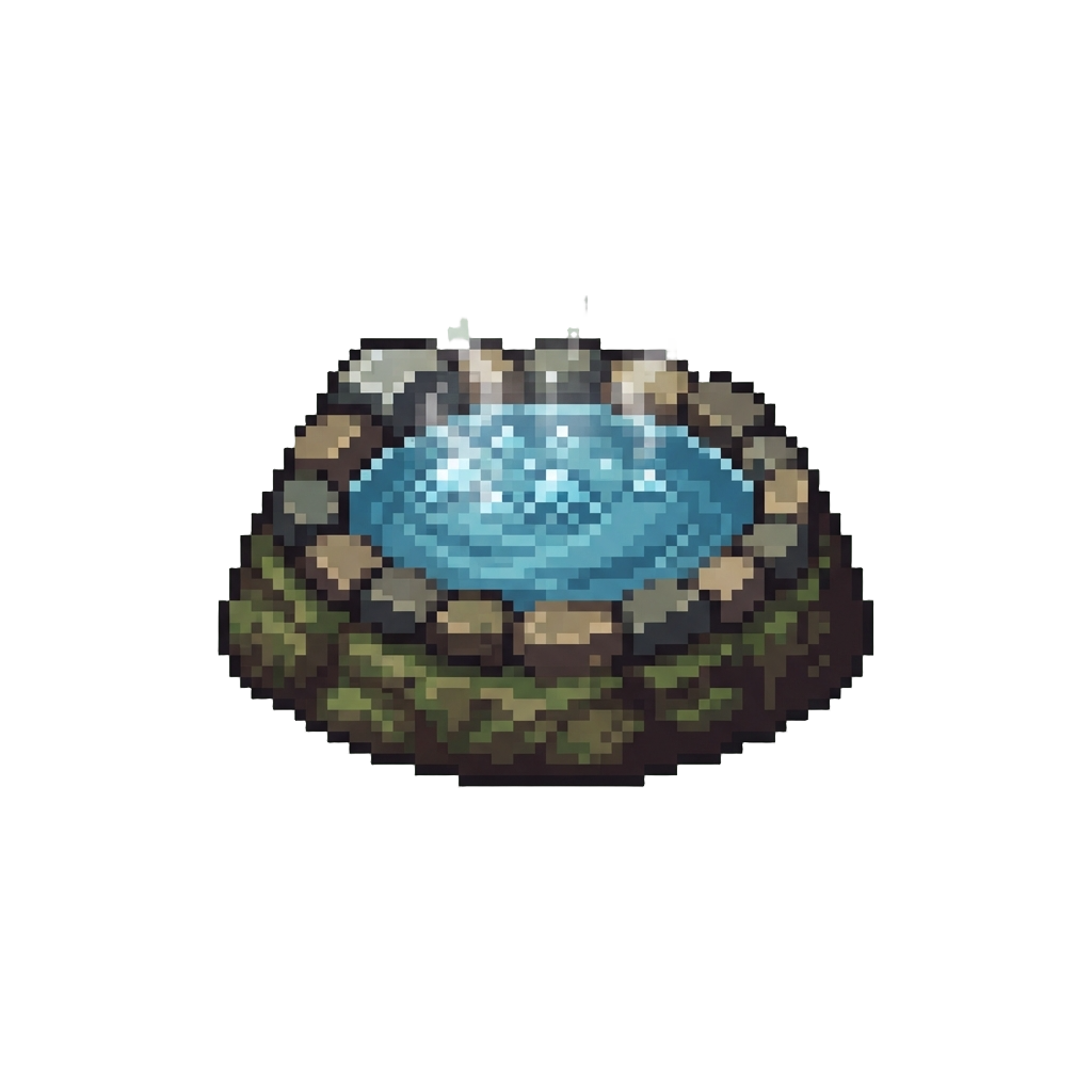 A Bubbling Hot Spring Pool