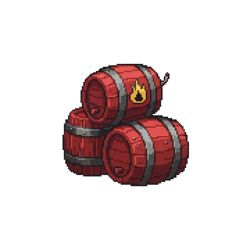 A Pile of Explosive Red Fuel Kegs