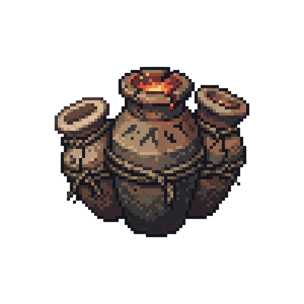 A Cluster of Explosive Ruin Urns