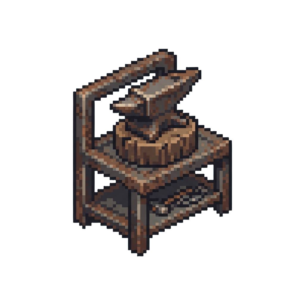 A Rusty Metal Anvil Rack