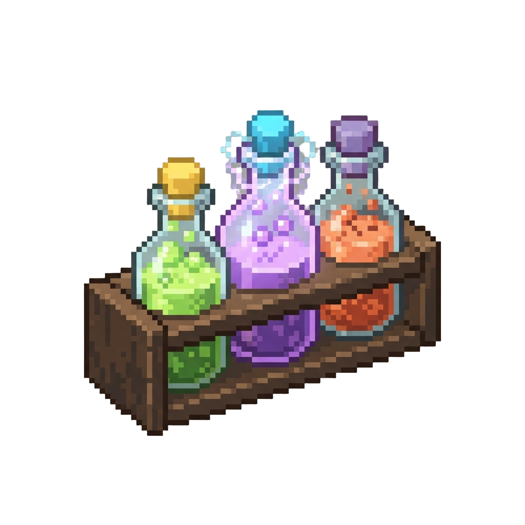 A Rack of Unstable Alchemy Jars