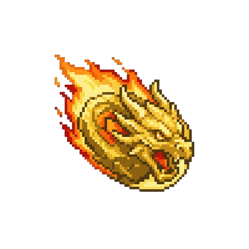 A Blazing Golden Dragon Meteor