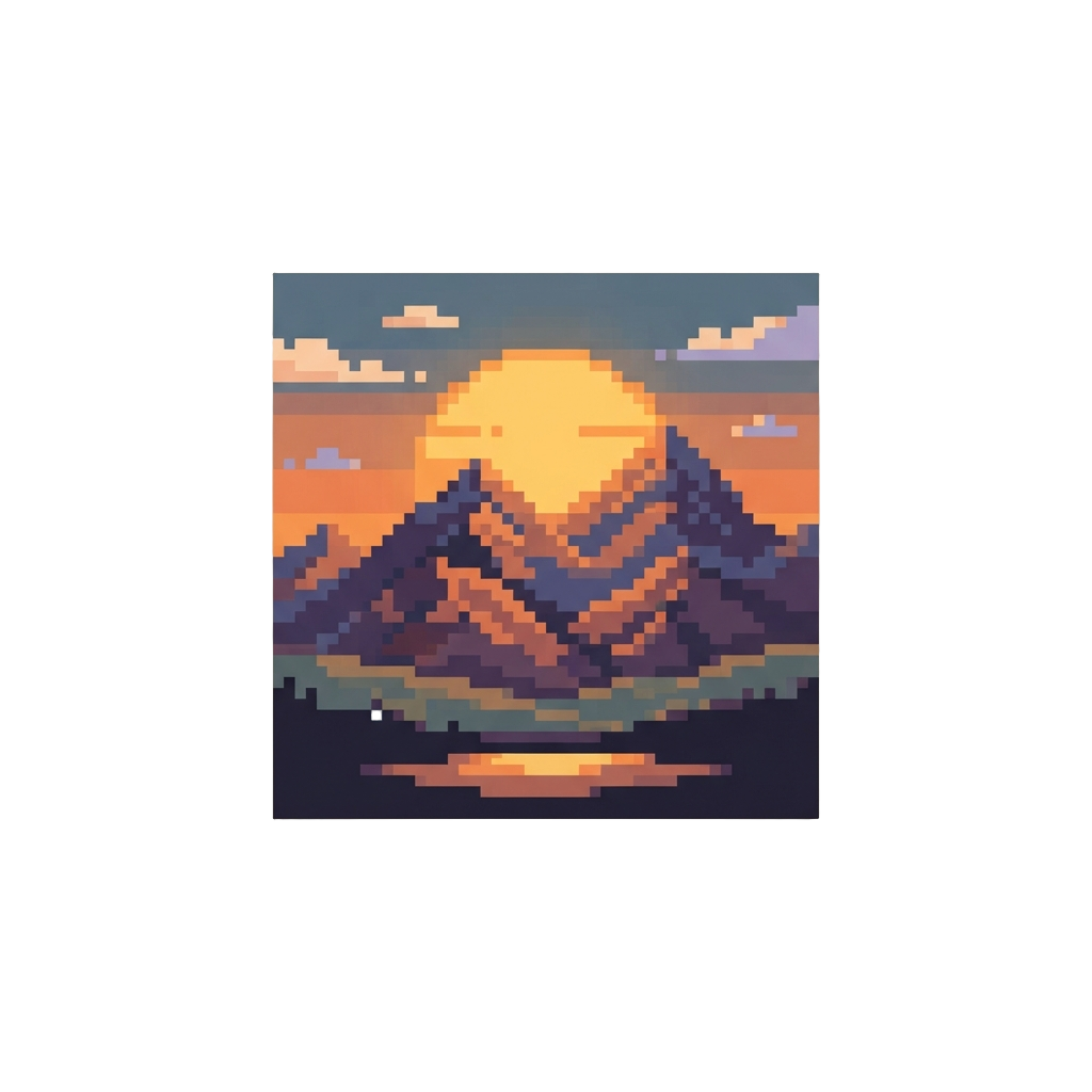 A Breathtaking Golden Sunset Over Mountains