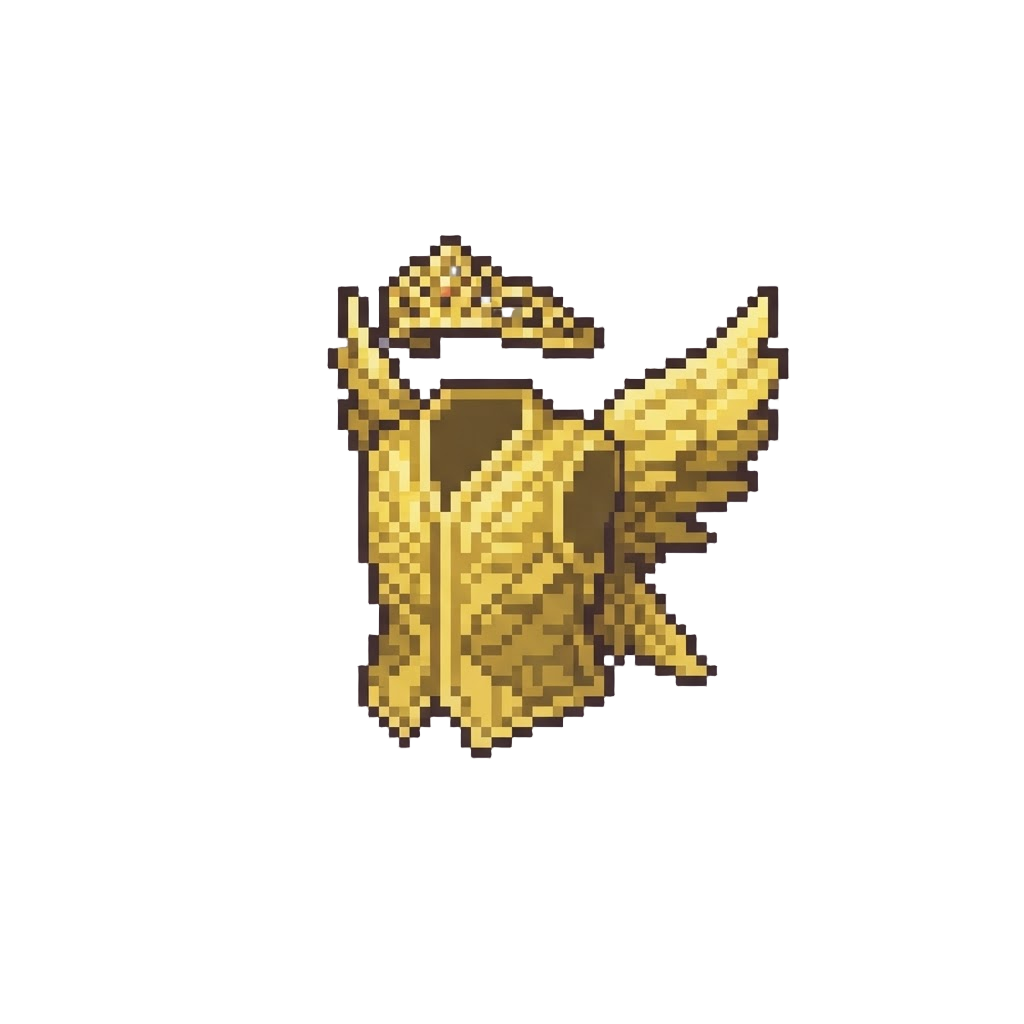 A Dazzling Royal Gold Feather Wings Suit with Matching Tiara