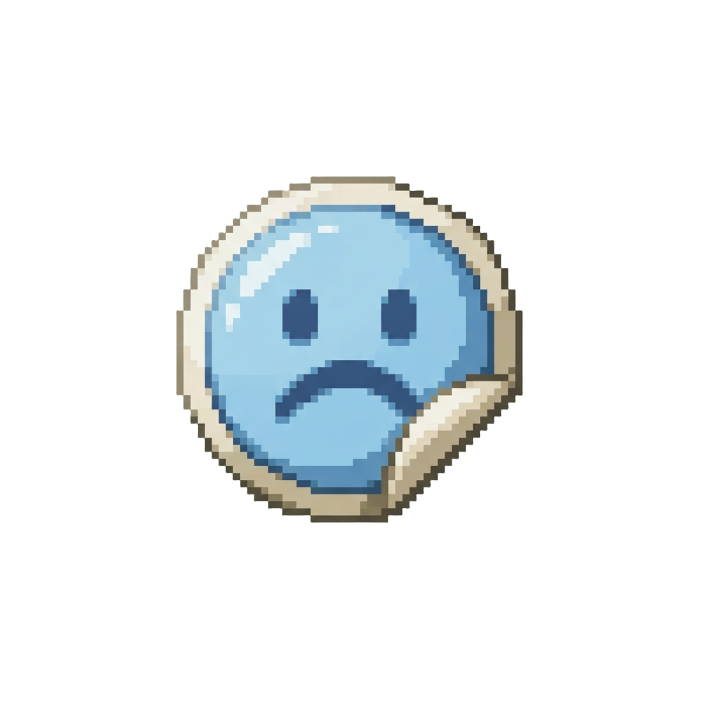 A Small Sad Face Sticker