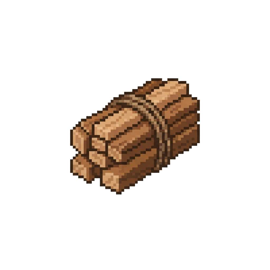 A Bundle of Tiny Wooden Building Planks