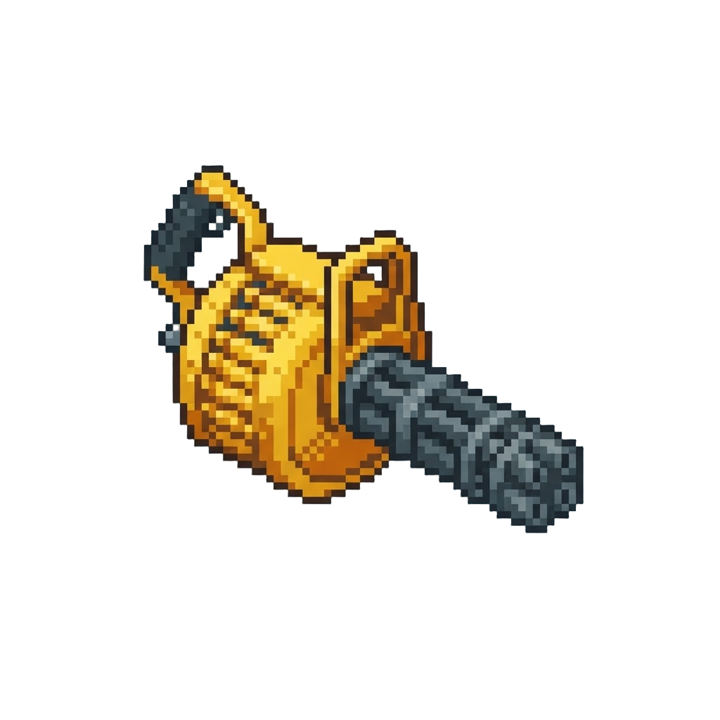 A Golden Gatling Drum Weapon