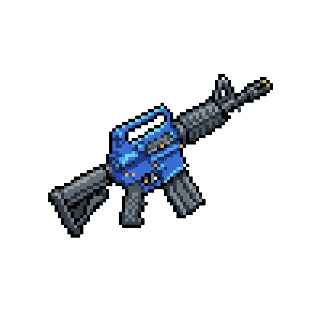 A Bright Blue Rare Assault Rifle