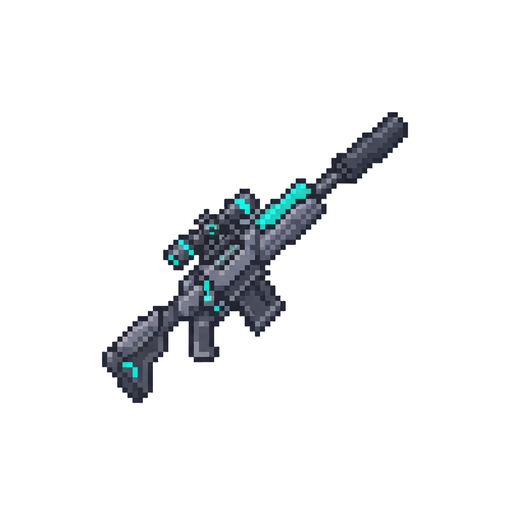 A Neon Suppressed Sniper Rifle