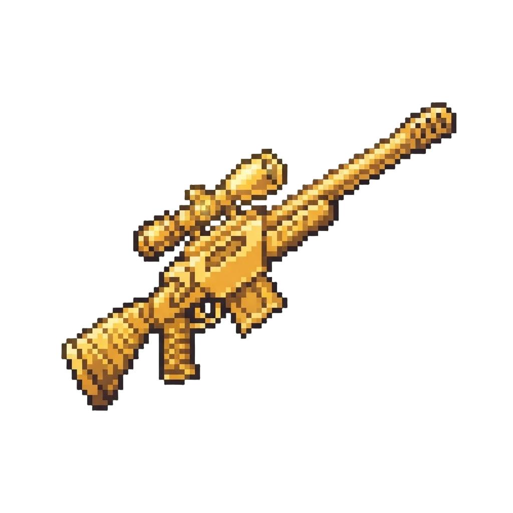 A Glowing Golden Legendary Sniper Rifle