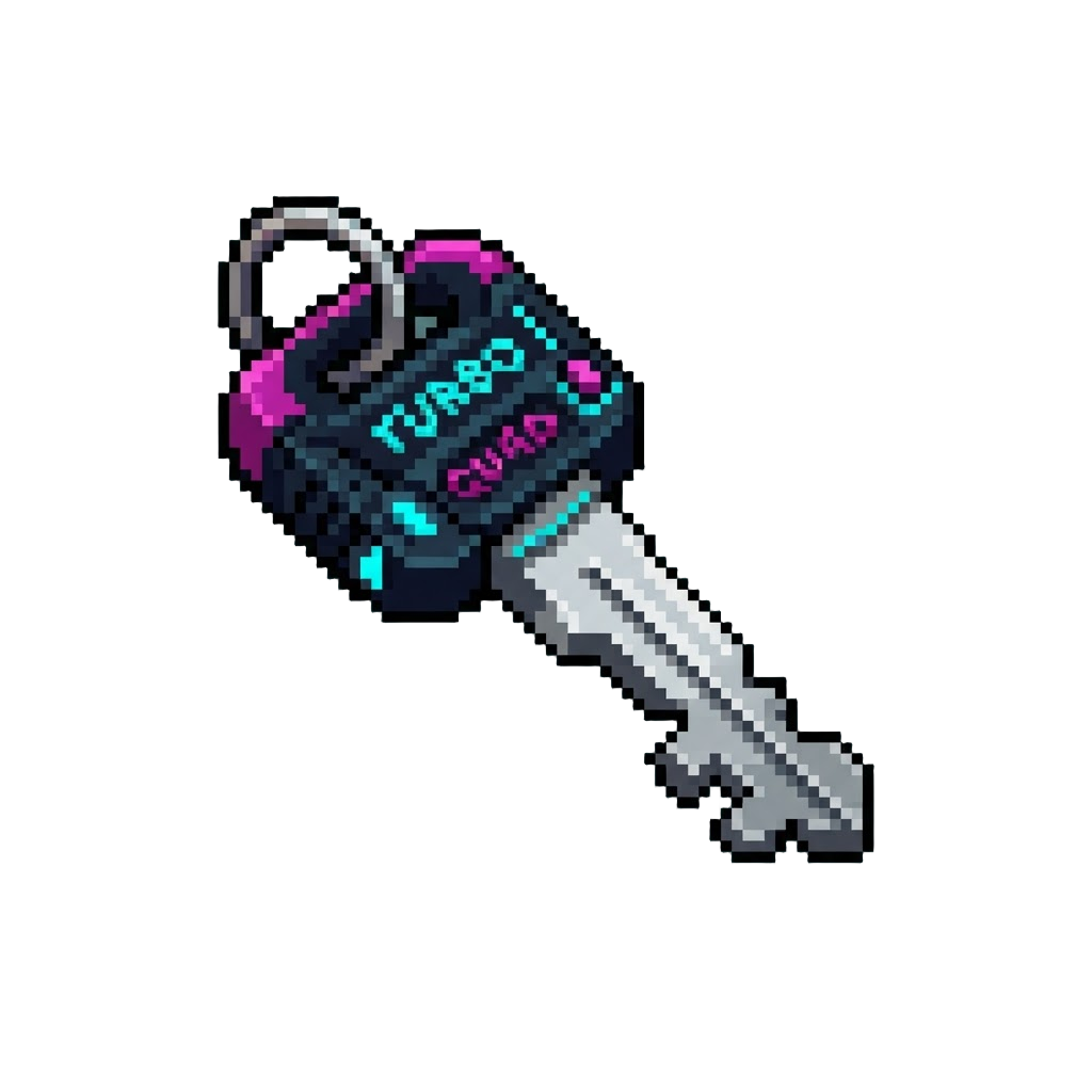 A Neon Turbo Quad Bike Key