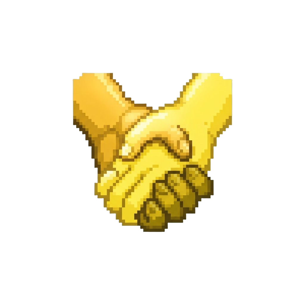 Unbreakable Friendship with Two Entwined Glowing Hands