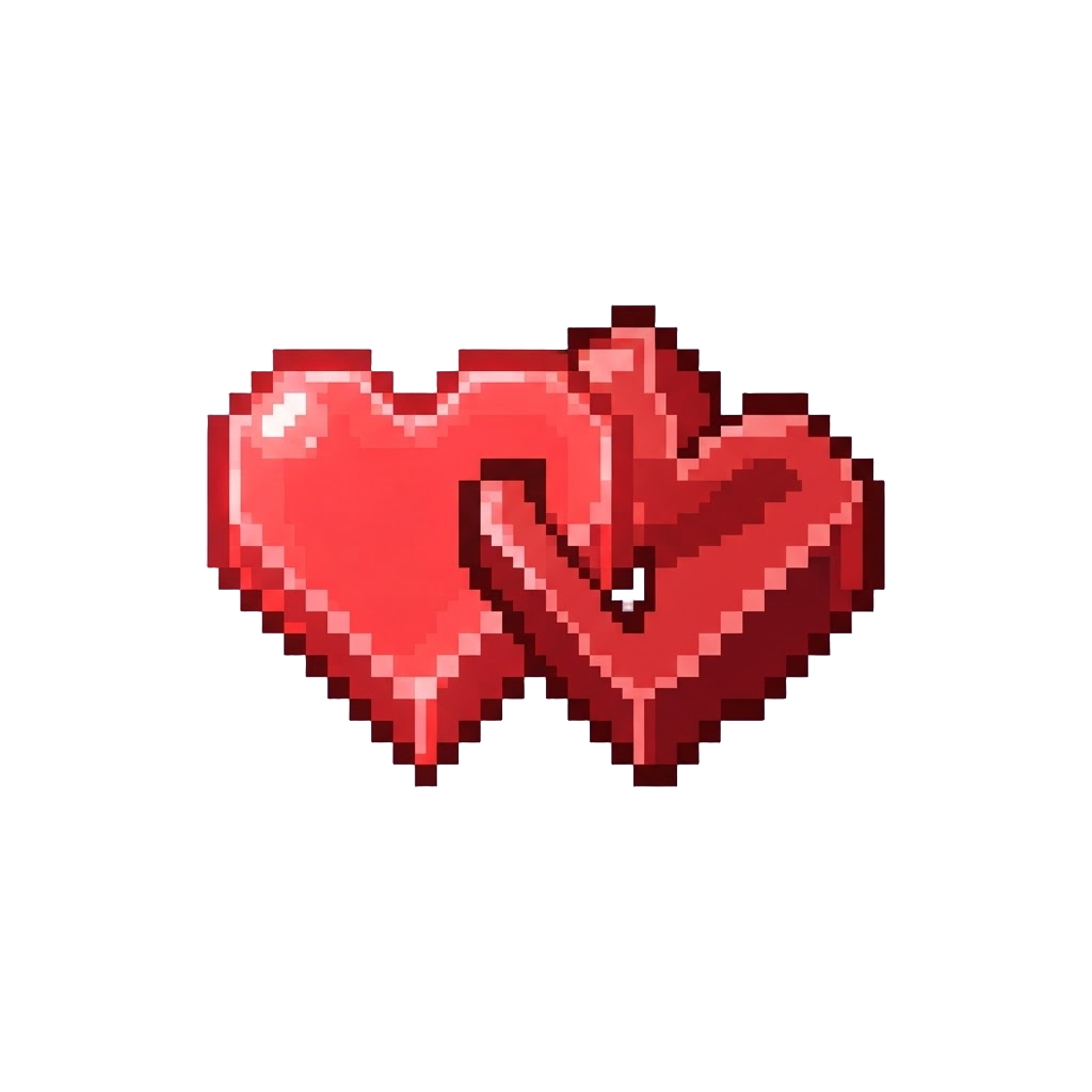 True Love with Interlocking Glowing Hearts